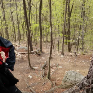 Looking back as we go up