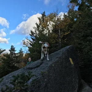 Hiker and her pup, Juno