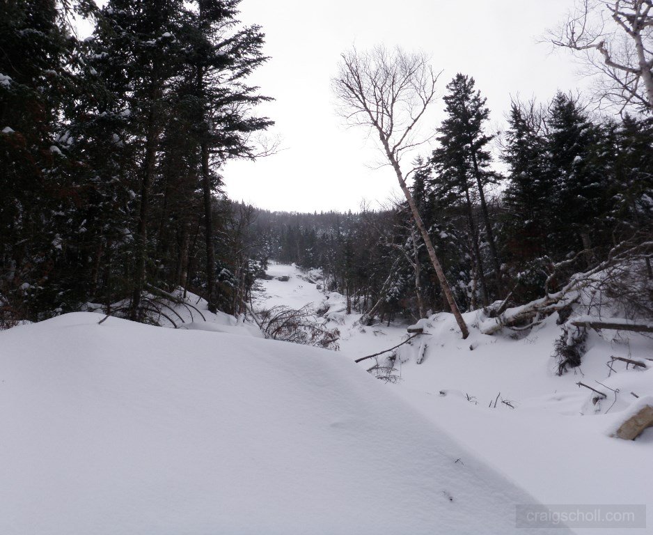 Looking up the slide from the crossing