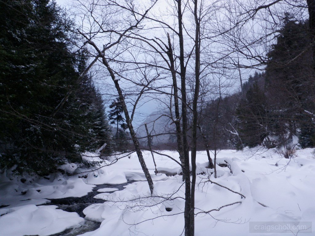 Looking up towards Lower Ausable Lake from the foot bridge