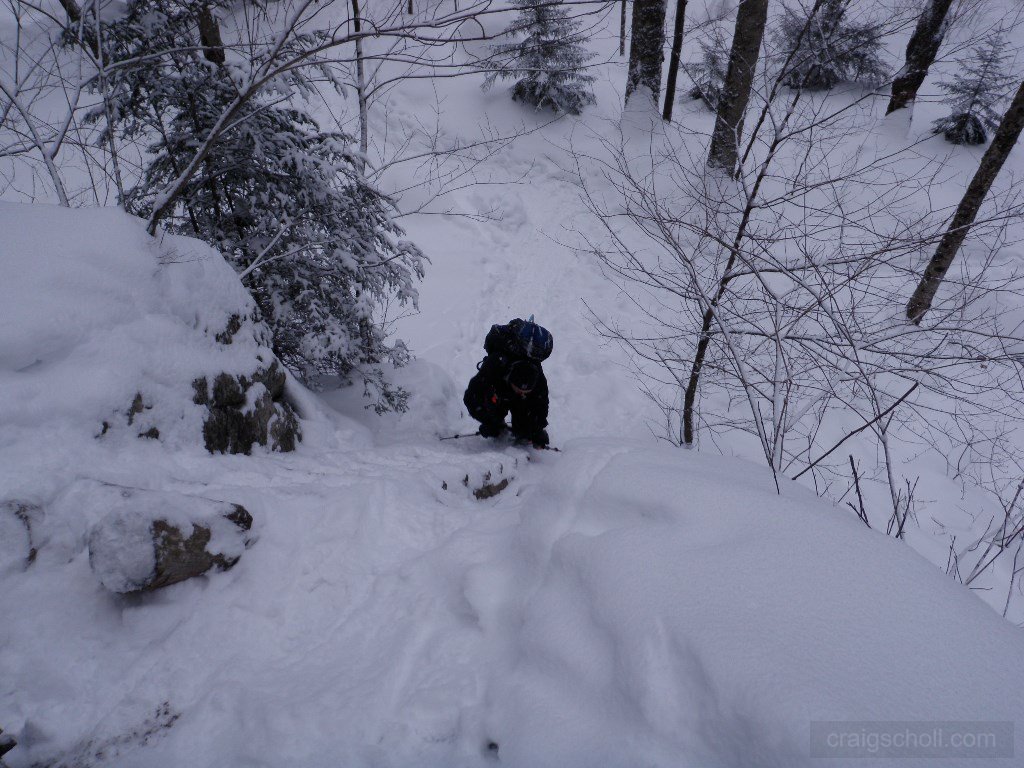 Starting up from the falls